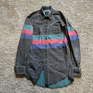 Vintage 1990s Wranger Brush Popper Pearl Snap Long Sleeve 15.5-33